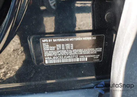 2018 BMW M550I xDrive from USA, damaged, VIN WBAJB9C52JG463712